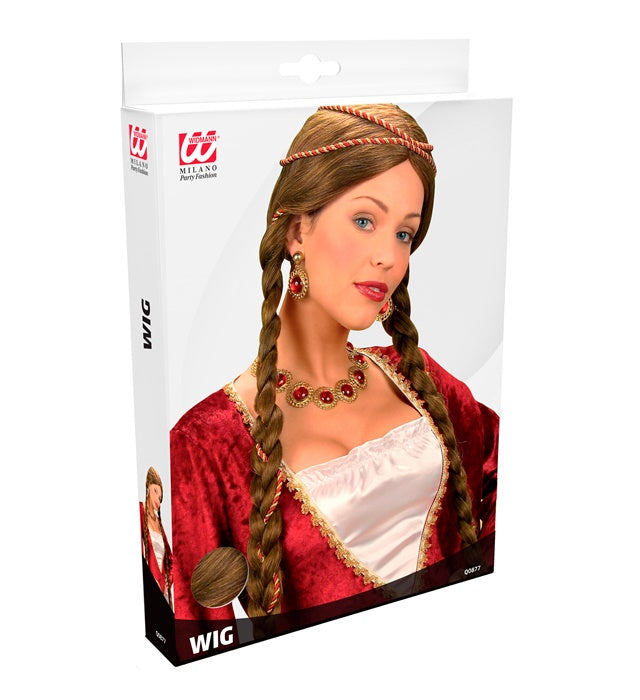 Renaissance Queen Wig Brown - In Box