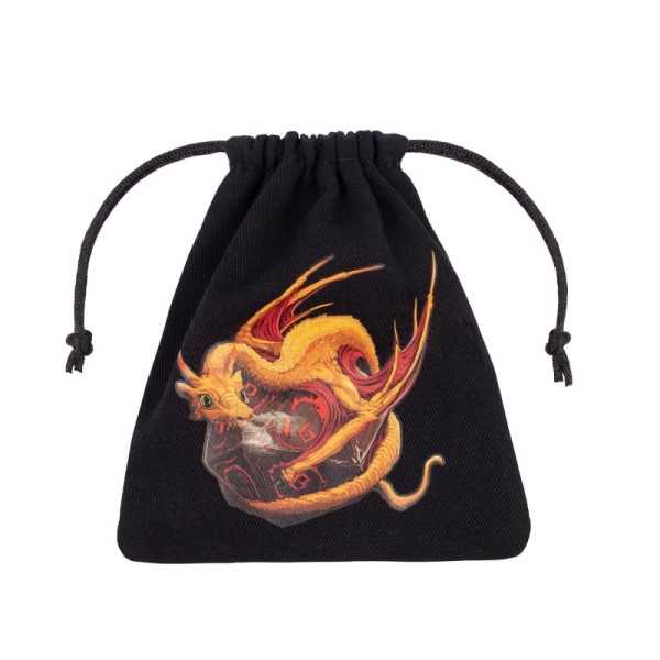 Dragon Black and Adorable Dice Bag Gaming Accessory by Q Workshop 1
