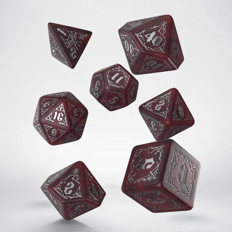 Q-Workshop Bloodsucker Shimmering Red & Silver Dice Set 1