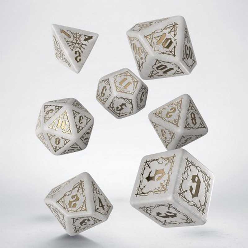 Q-Workshop Bloodsucker Shimmering White & Gold Dice Set 1