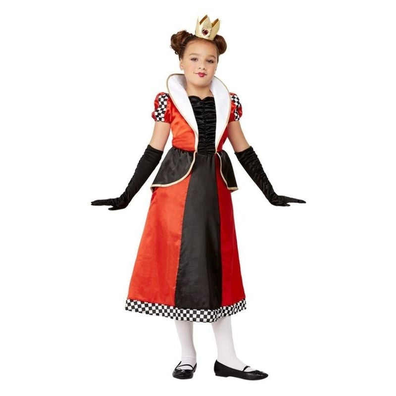 Queen Of Hearts Costume Childs Red Dress and Crown Headband 1