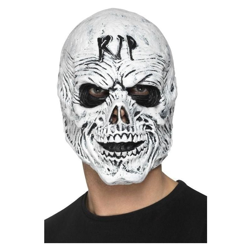 R I P Grim Reaper Mask Foam Latex Adult White 2
