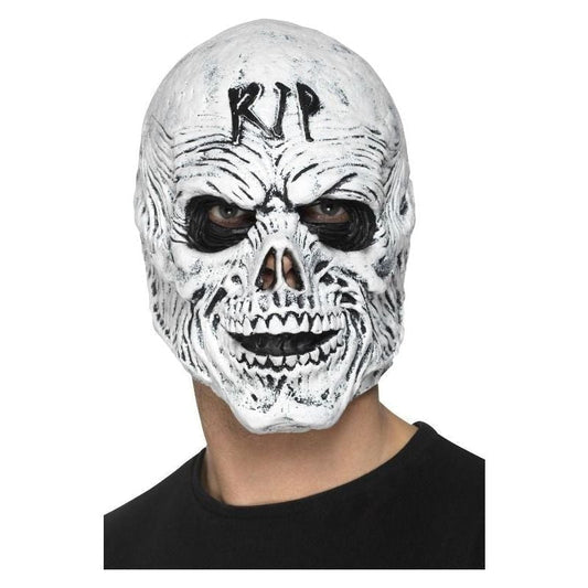 R I P Grim Reaper Mask Foam Latex Adult White 2
