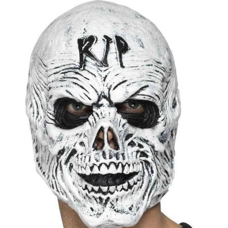 R I P Grim Reaper Mask Foam Latex Adult White 1