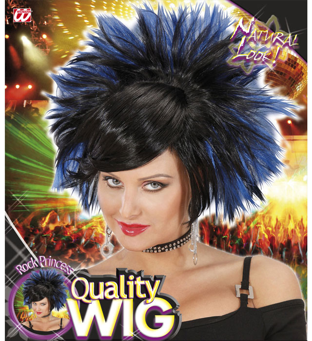 Rock Princess Wig Black/Blue - In Box