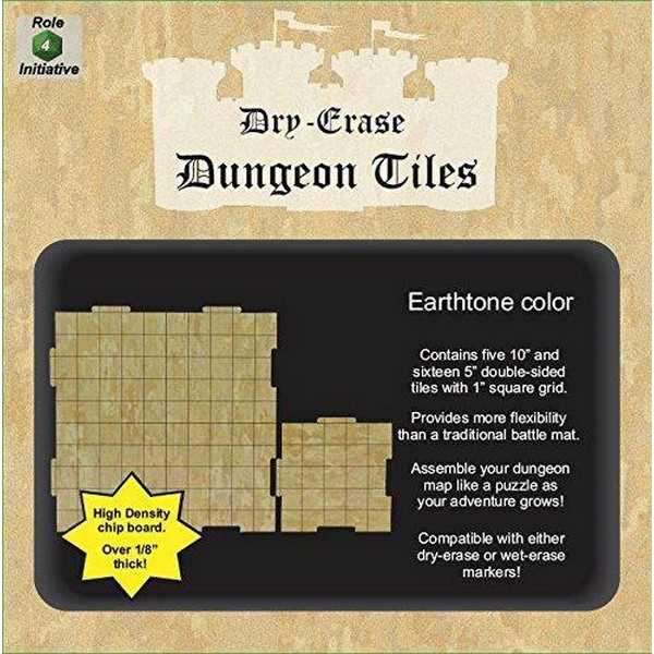 Dungeon Tiles - Sand color- Combo Pack of 5 x 10in and 16 x 5in squares 1