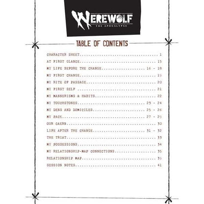 Werewolf: The Apocalypse 5th Edition Expanded Character Sheet Journal 5