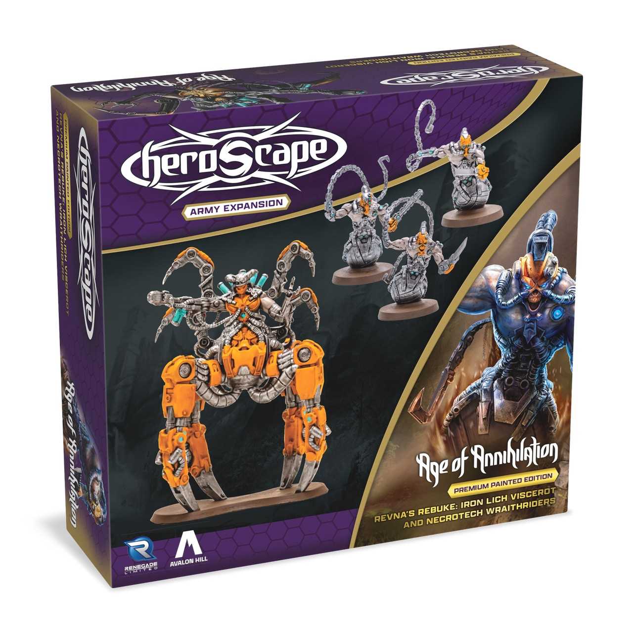 Heroscape: Revna's Rebuke - Iron Lich Viscerot and Necrotech Wraithriders Army Expansion Premium Painted Edition 1