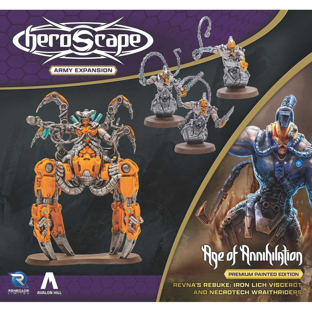 Heroscape: Revna's Rebuke - Iron Lich Viscerot and Necrotech Wraithriders Army Expansion Premium Painted Edition 2