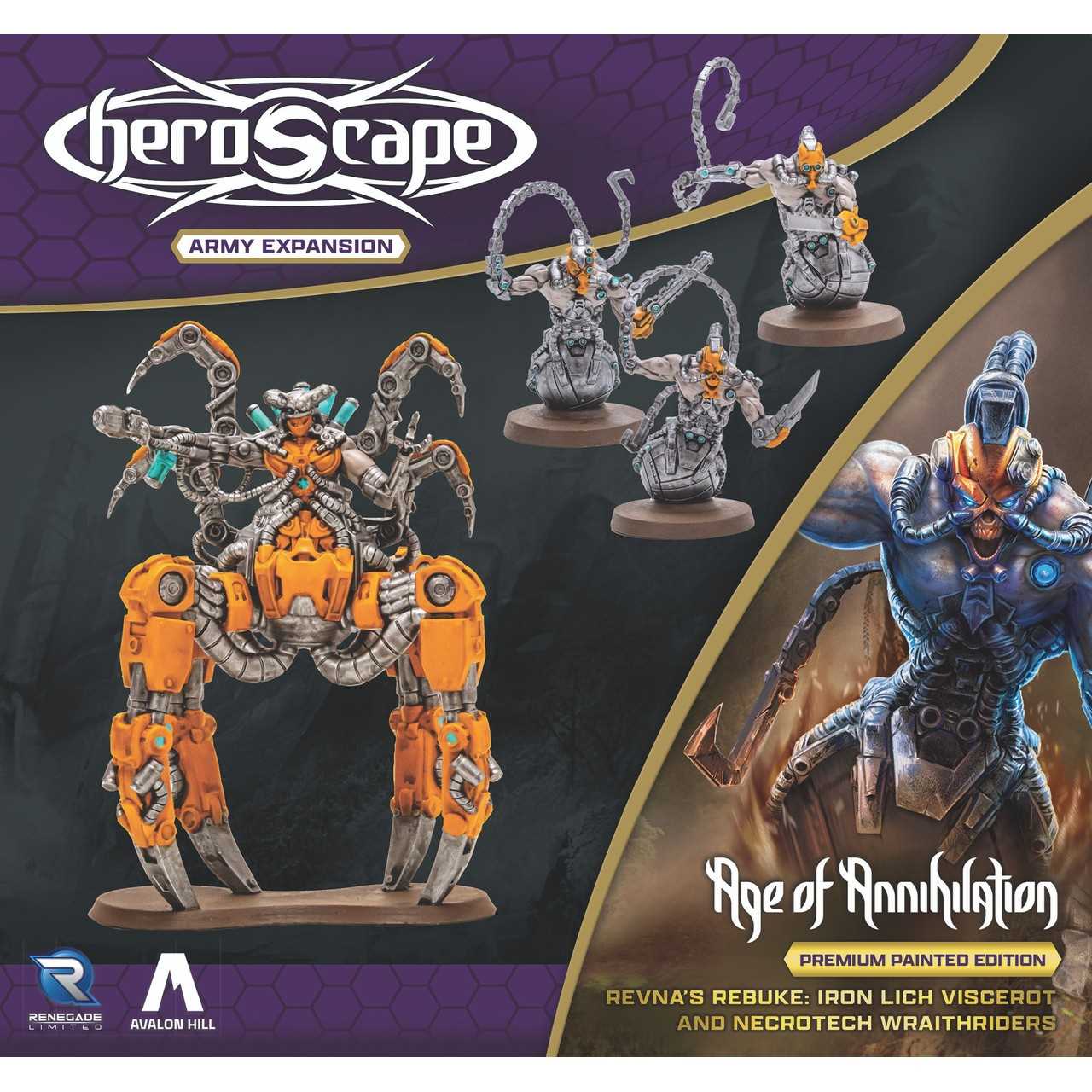 Heroscape: Revna's Rebuke - Iron Lich Viscerot and Necrotech Wraithriders Army Expansion Premium Painted Edition 2