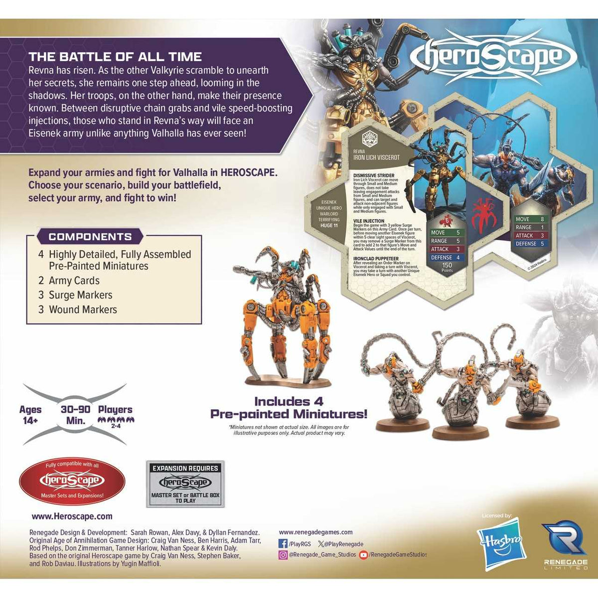 Heroscape: Revna's Rebuke - Iron Lich Viscerot and Necrotech Wraithriders Army Expansion Premium Painted Edition 3