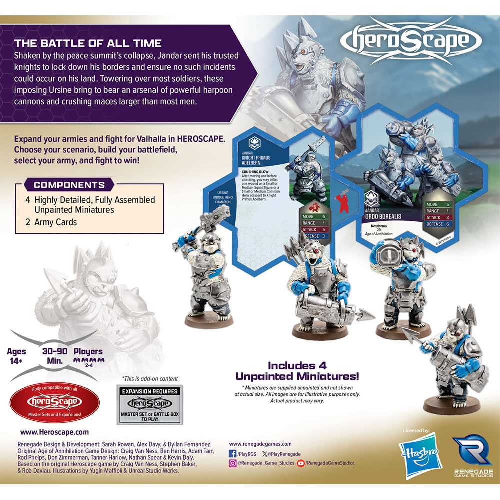 Heroscape: Rising Tide - Knight Primus Adelbern and Ordo Borealis Army Expansion 3