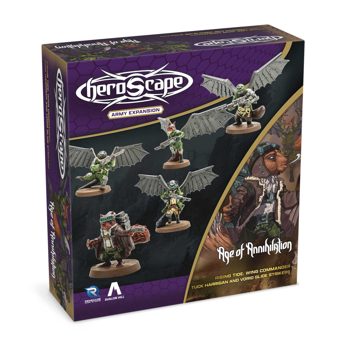 Heroscape: Rising Tide - Wing Commander Tuck Harrigan and Vorid Glidestrikers Army Expansion 1