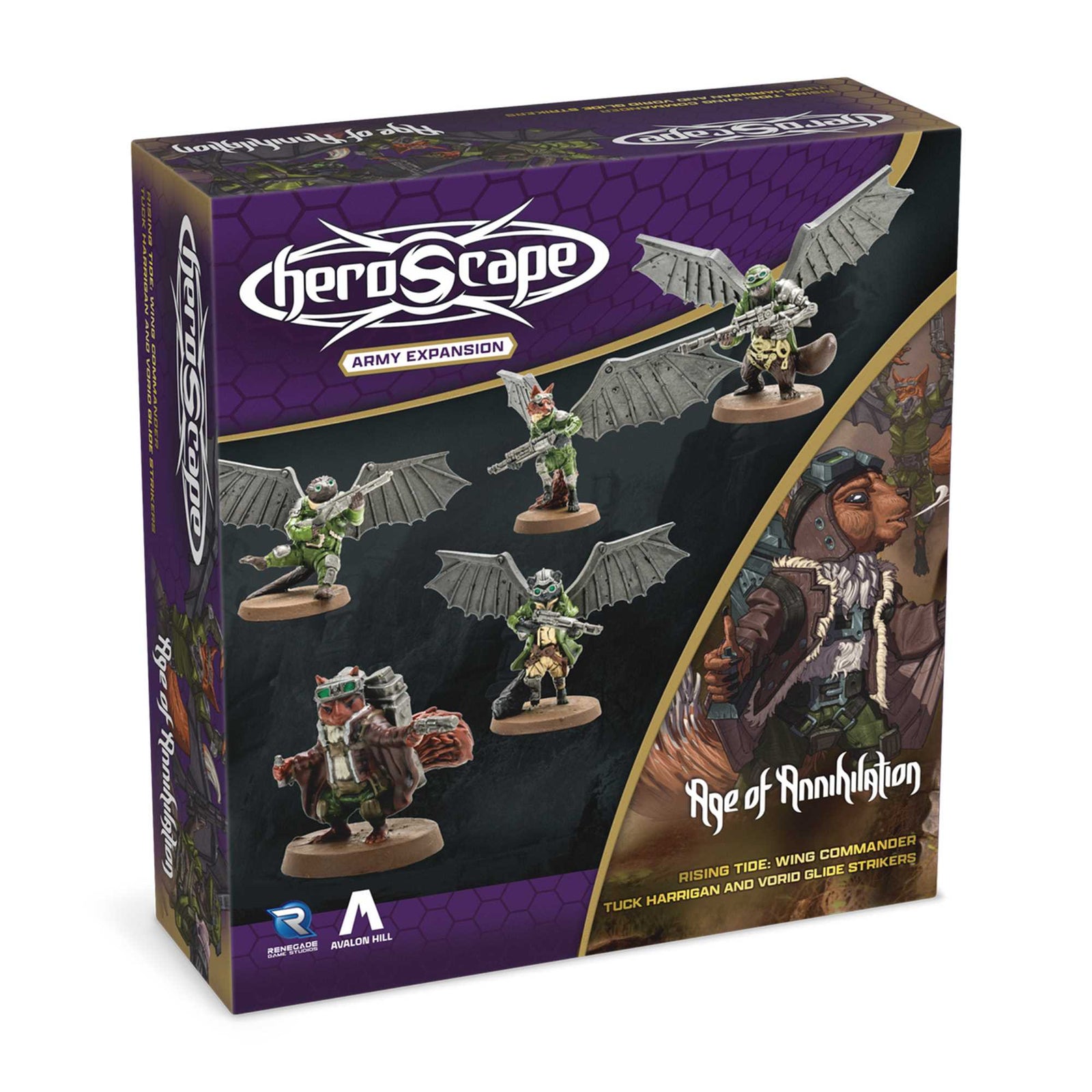 Heroscape: Rising Tide - Wing Commander Tuck Harrigan and Vorid Glidestrikers Army Expansion 1