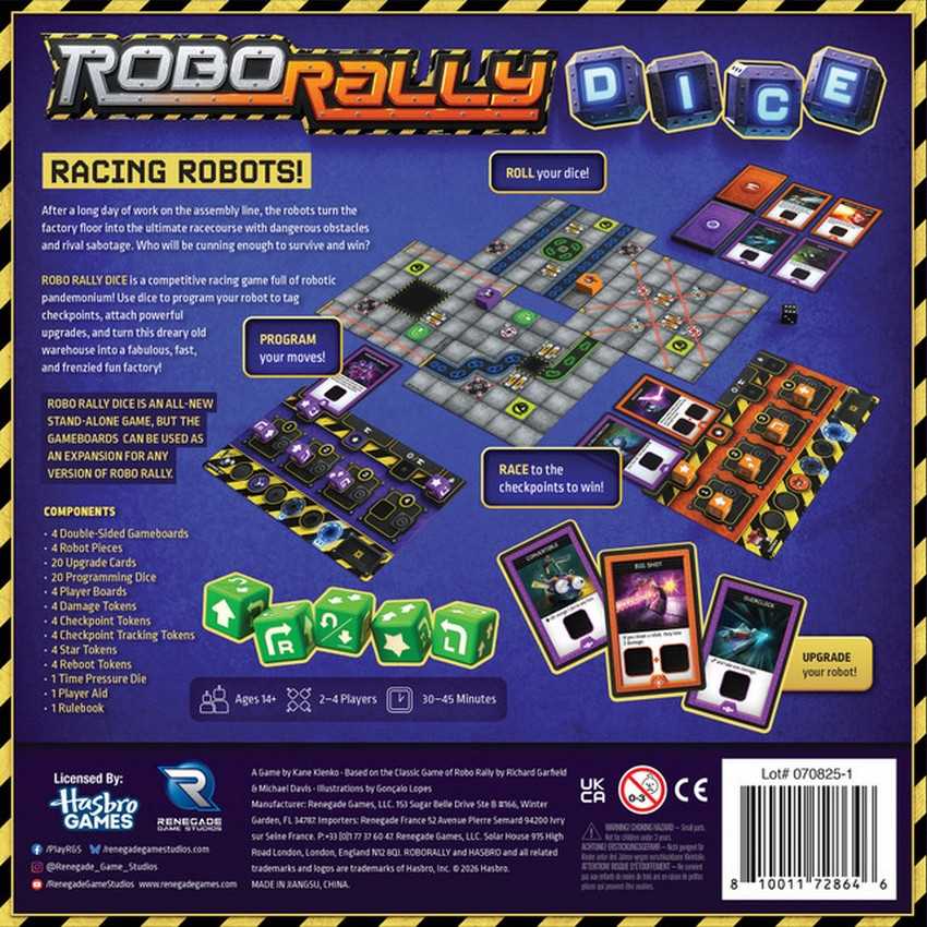 Robo Rally Dice Board Game by Renegade Studio 3