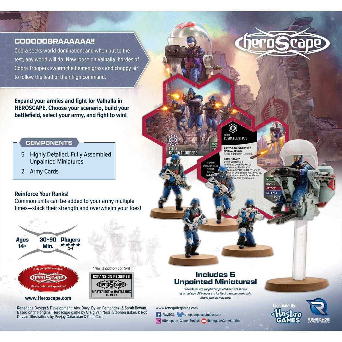 G I JOE Heroscape COBRA Troopers and COBRA Flight Pod Army Expansion Board Game by Renegade Studio 3