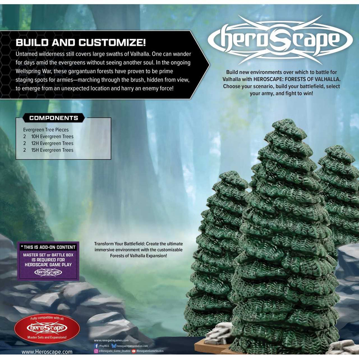 Heroscape Forests of Valhalla Terrain Expansion Board Game by Renegade Studio 3