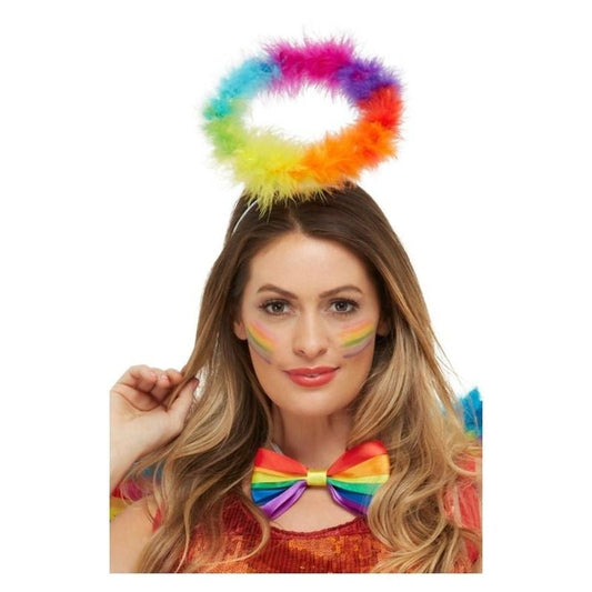 Rainbow Angel Halo Multicoloured Marabou Pride Costume Accessory 1