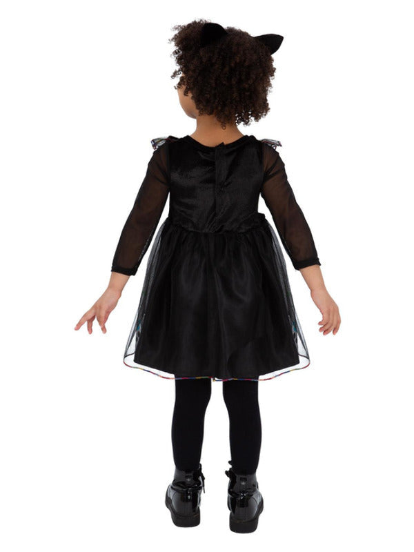 Rainbow Cat Costume Toddler Black Dress with Rainbow Face 3