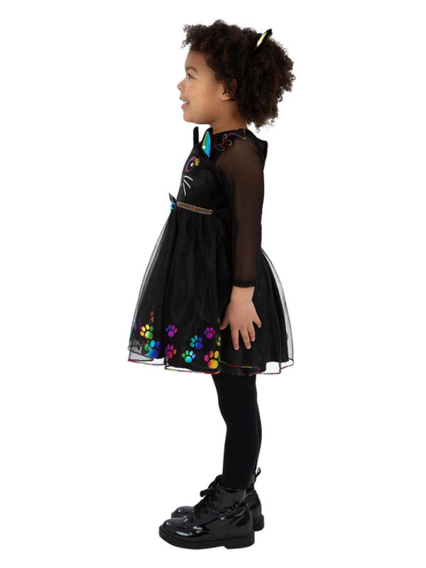 Rainbow Cat Costume Toddler Black Dress with Rainbow Face 2