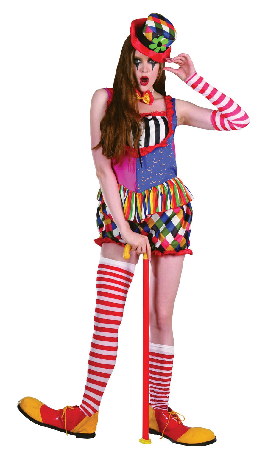 Rainbow Clown Ladies Circus Costume_1