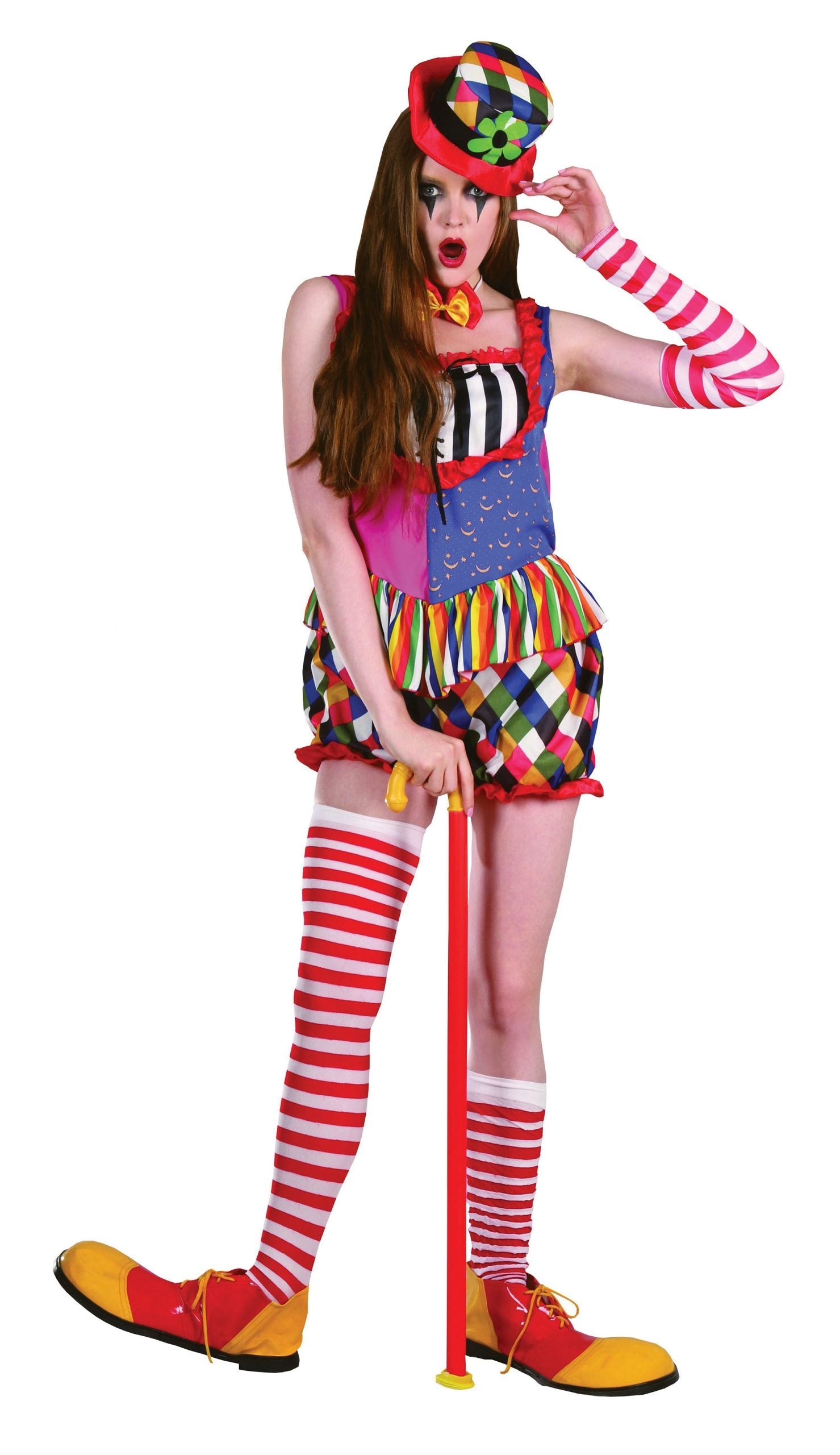Rainbow Clown Ladies Circus Costume 1