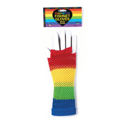 Rainbow Fishnet Gloves 1