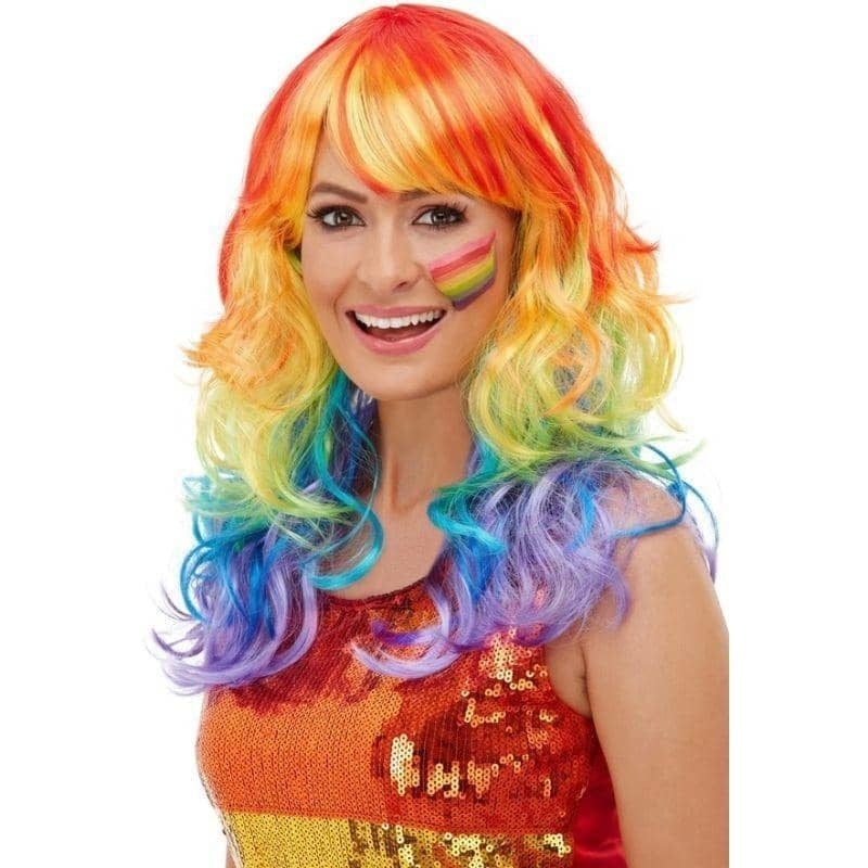 Rainbow Glam Wig Adult Multi Colured Costume Accessory 1