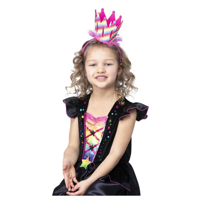 Rainbow Glitter Crown Headband Child Multi_1