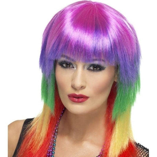 Rainbow Rocker Wig Adult 1