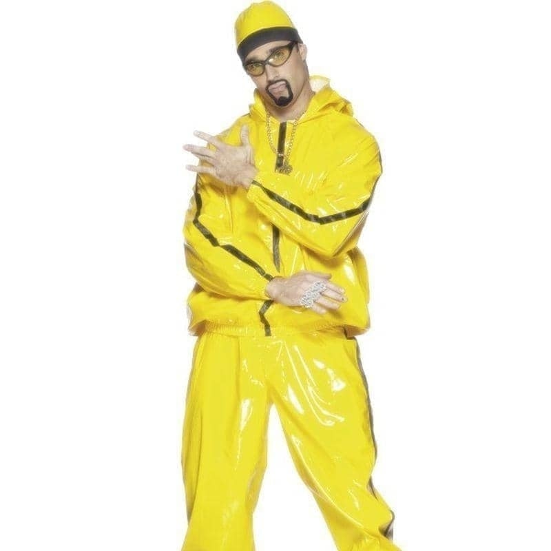 Rapper Suit Ali G Adult Yellow PVC Tracksuit_1
