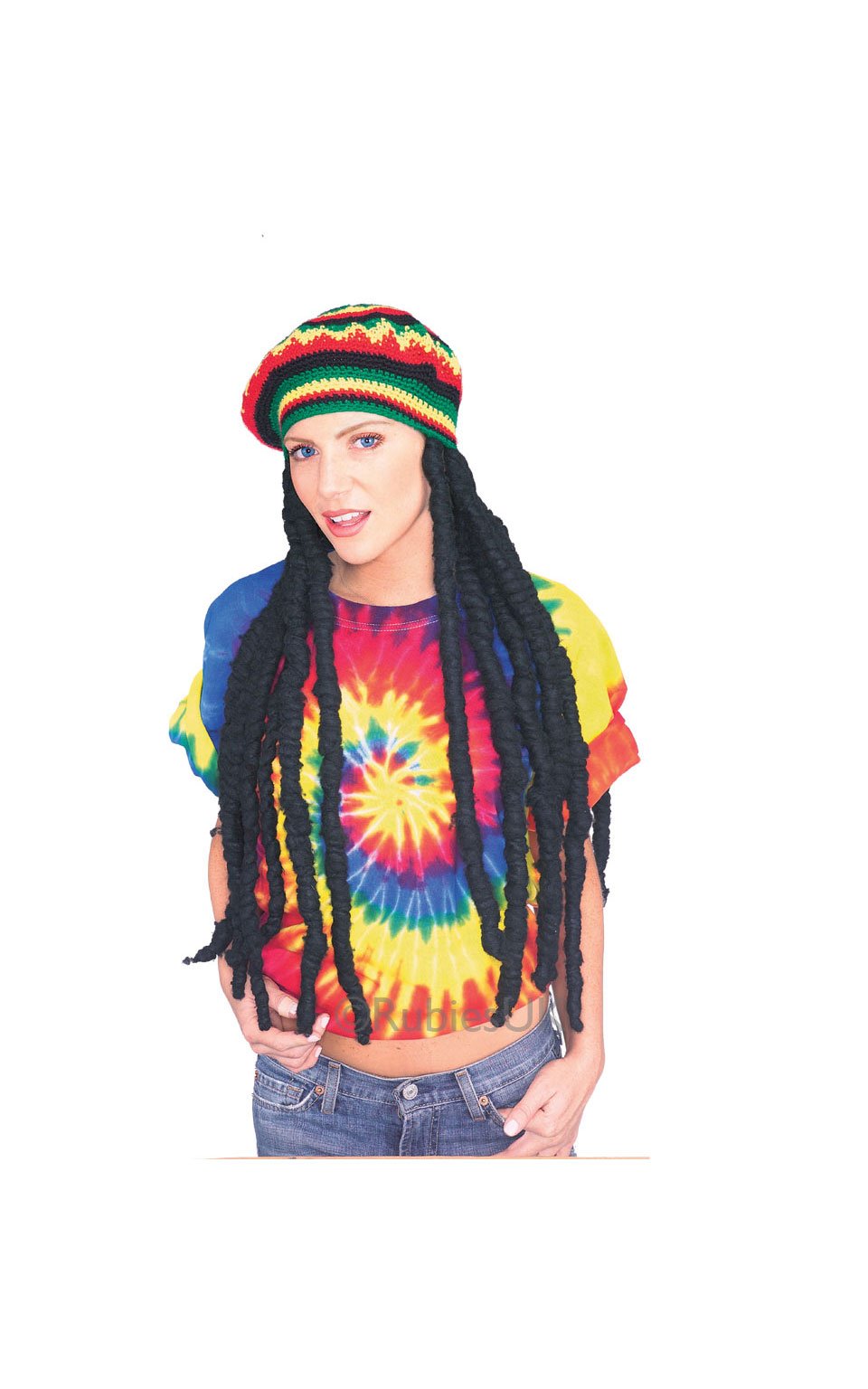 Rasta Wig With Cap Black 1