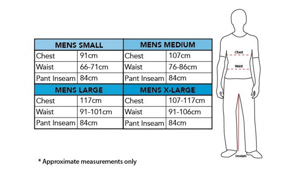 Size Chart Red 2nd Skin Suit Costume Power Ranger