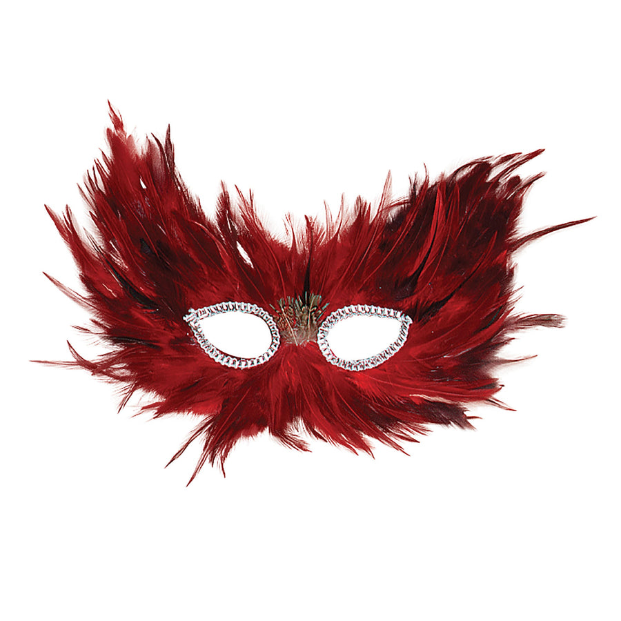 Red & Black Feather Eye Mask_1