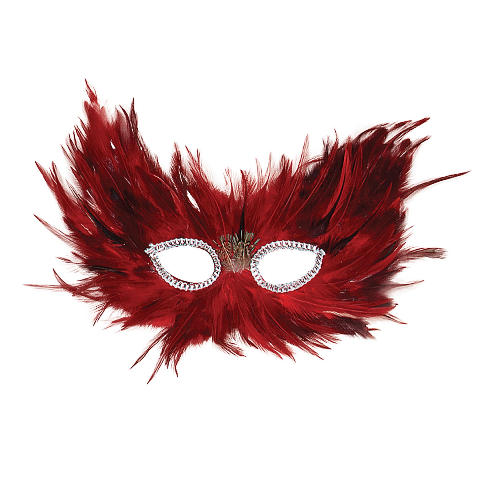 Red & Black Feather Eye Mask 1