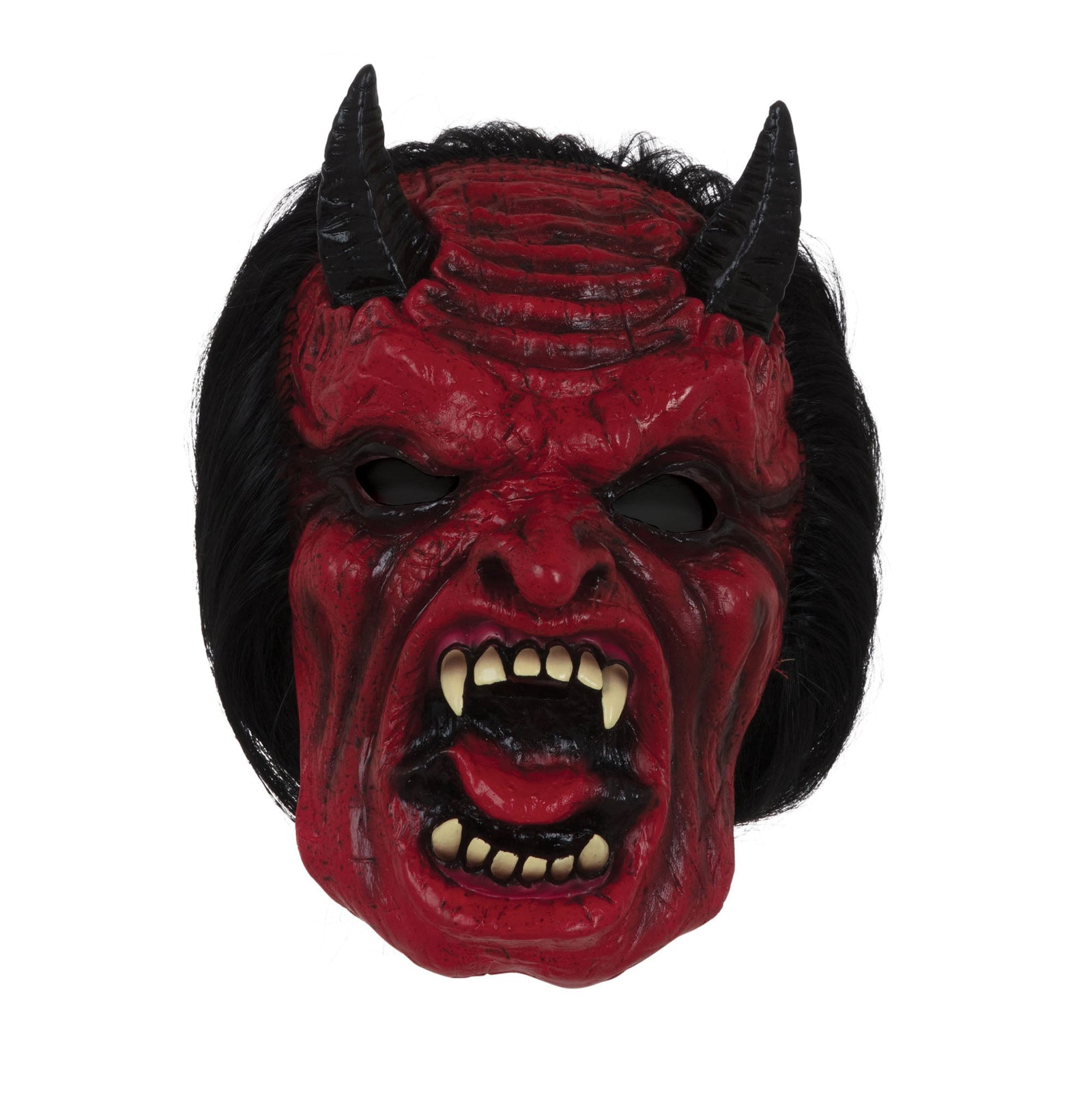 Red Devil Mask with Hair 2