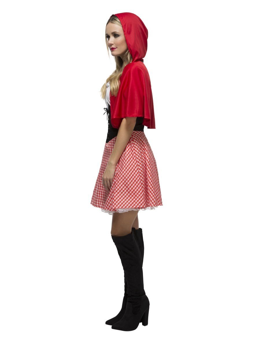 Red Riding Hood Costume Adult White Red Dress and Cape 2