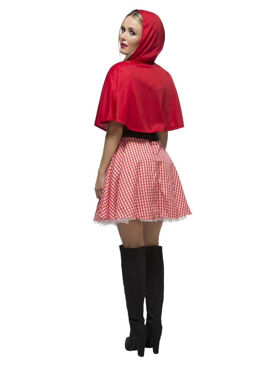 Red Riding Hood Costume Adult White Red Dress and Cape 3