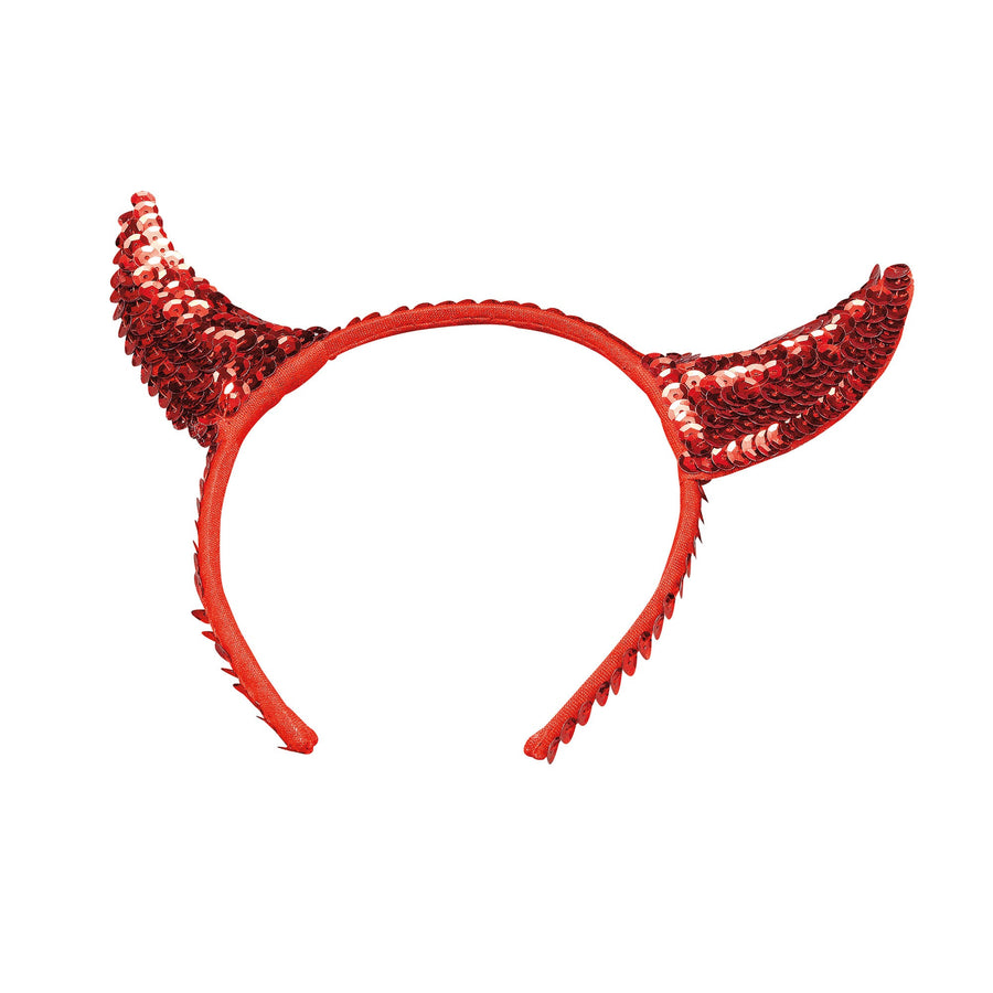 Red Sequin Devil Horns Costume Accessory_1