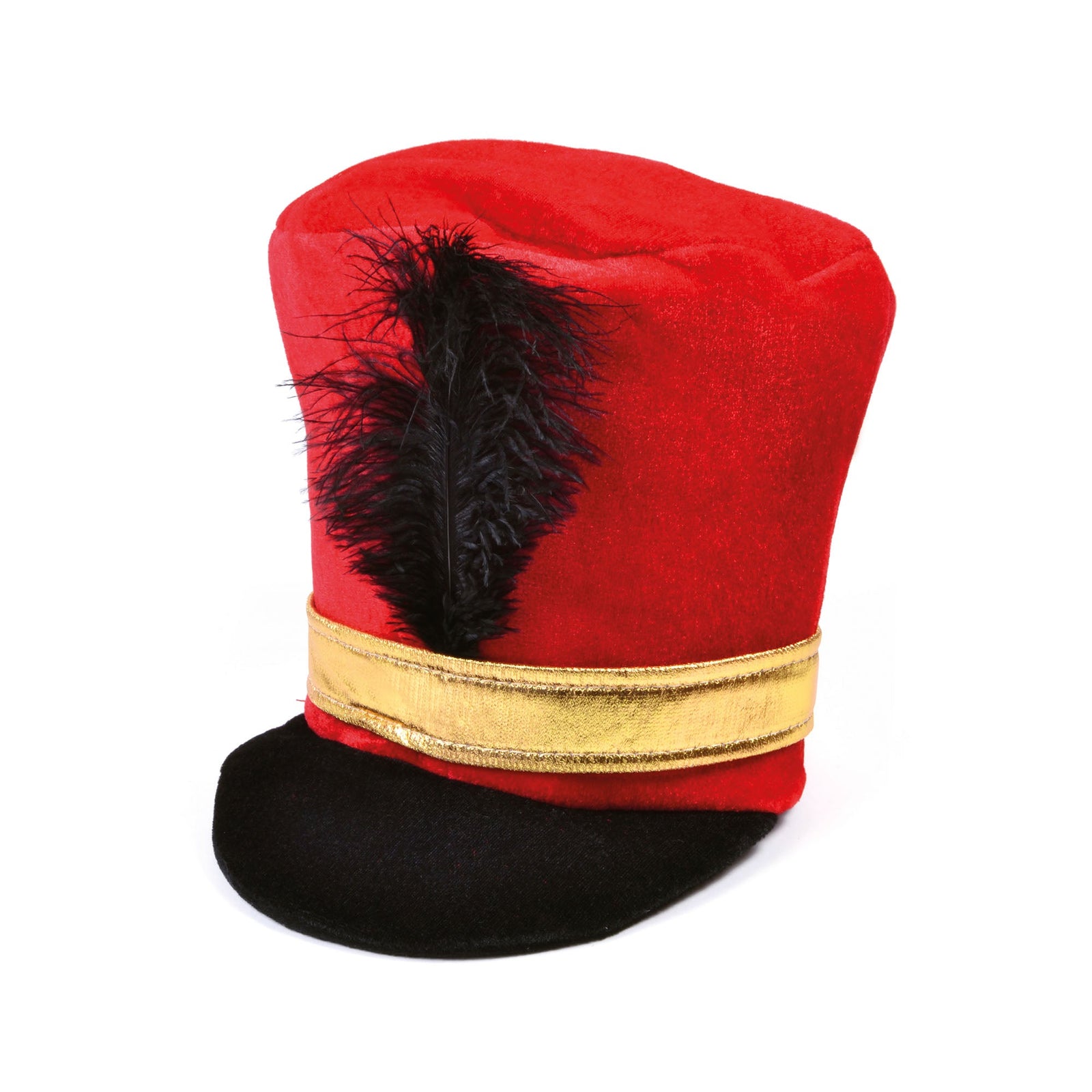 Red Soldier Military Hat with Black Feather 1