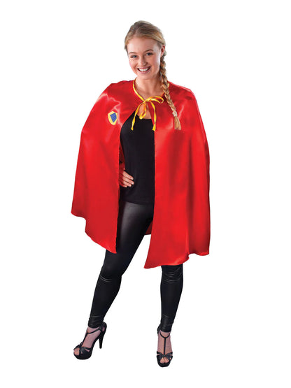 Red Superhero Cape Adult Costume 2