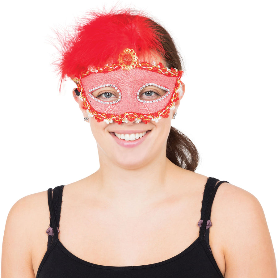 Red Tall Feather Eyemask Eye Masks_1
