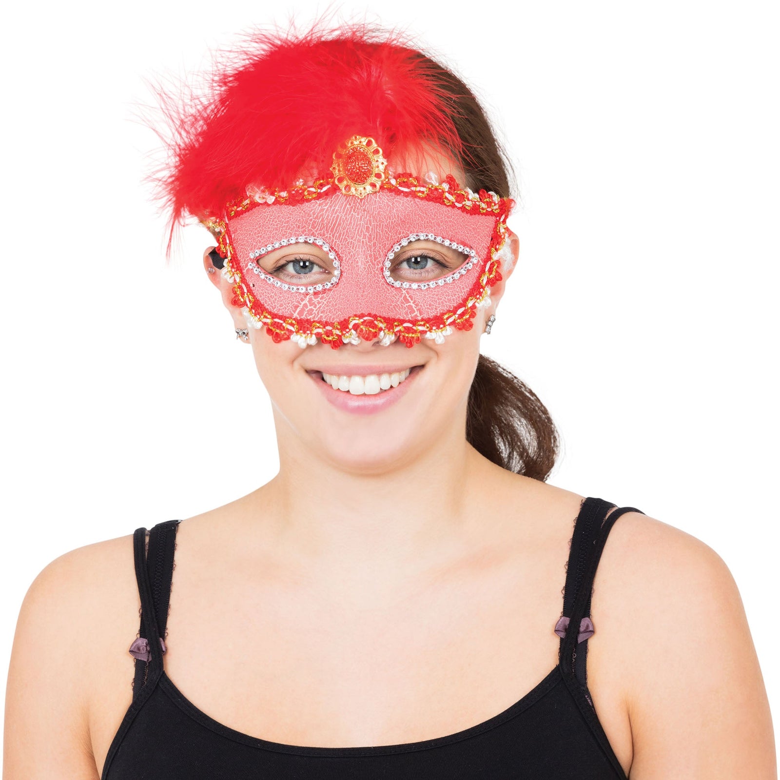 Red Tall Feather Eyemask Eye Masks 1