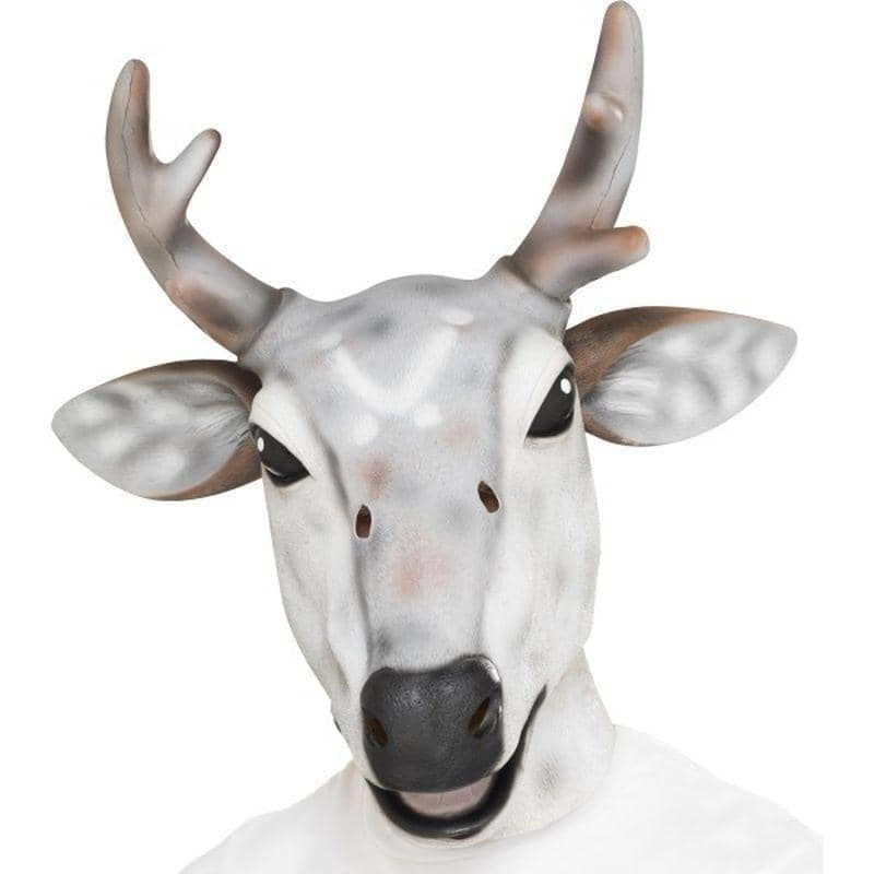 Reindeer Stag Mask Adult White Overhead Latex 1