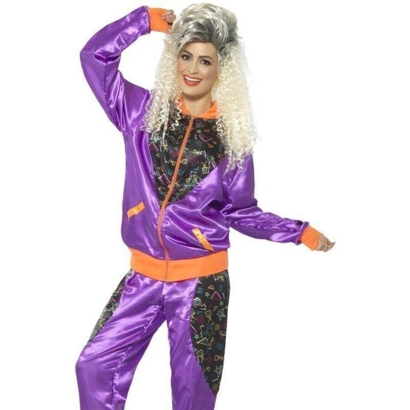 Retro Shell Suit Costume Ladies Adult Purple_1