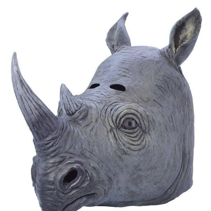 Rhino Mask Overhead Rubber Adult Safari Disguise 1