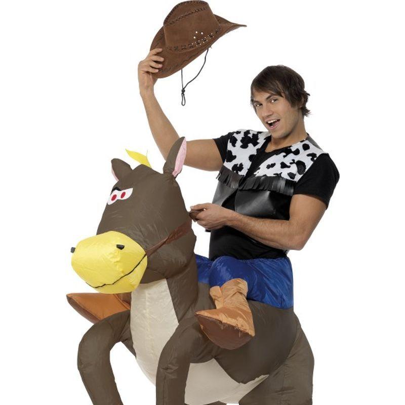 Ride Em Cowboy Inflatable Costume Adult Brown_1