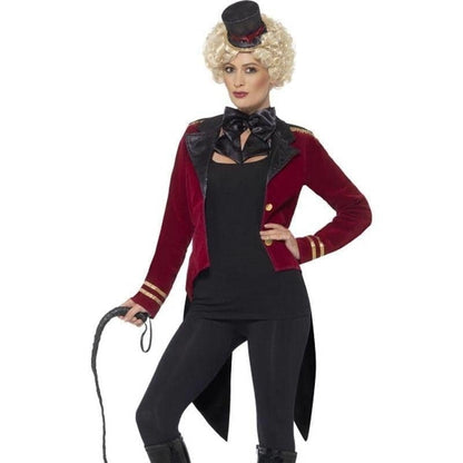 Ringmaster Costume Ladies Red and Gold Jacket with Mini Top Hat 4