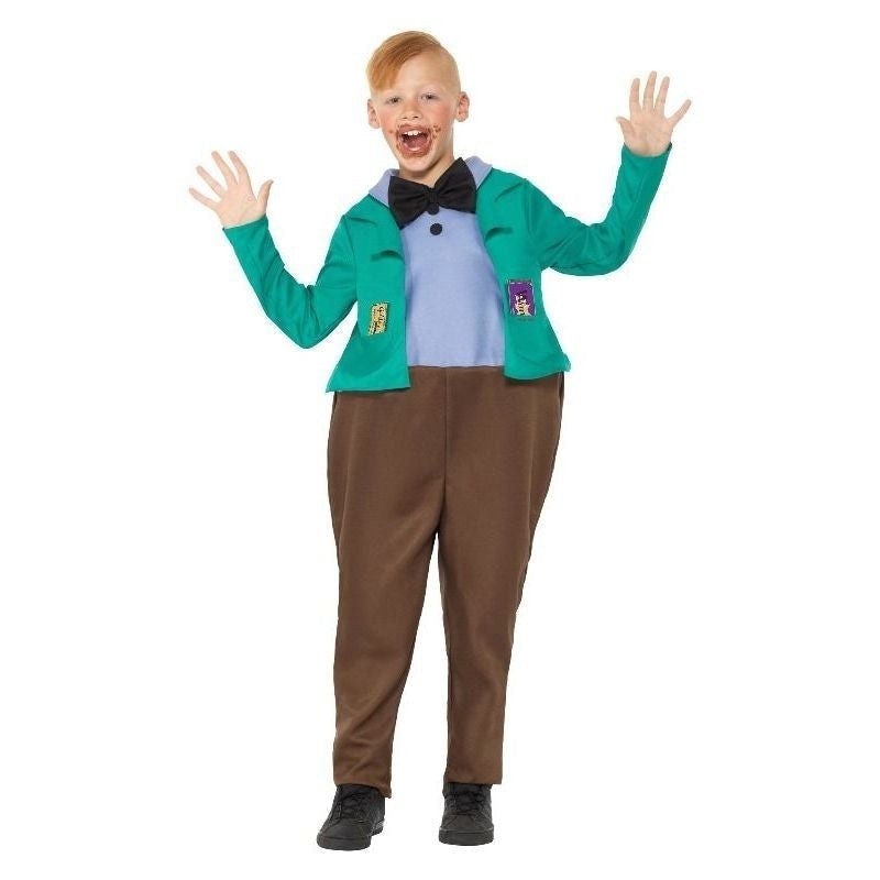 Roald Dahl Deluxe Augustus Gloop Costume Kids Green 2
