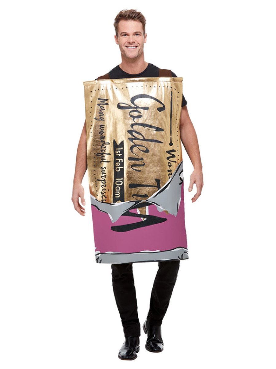 Roald Dahl Winning Wonka Bar Costume Adult Gold 2